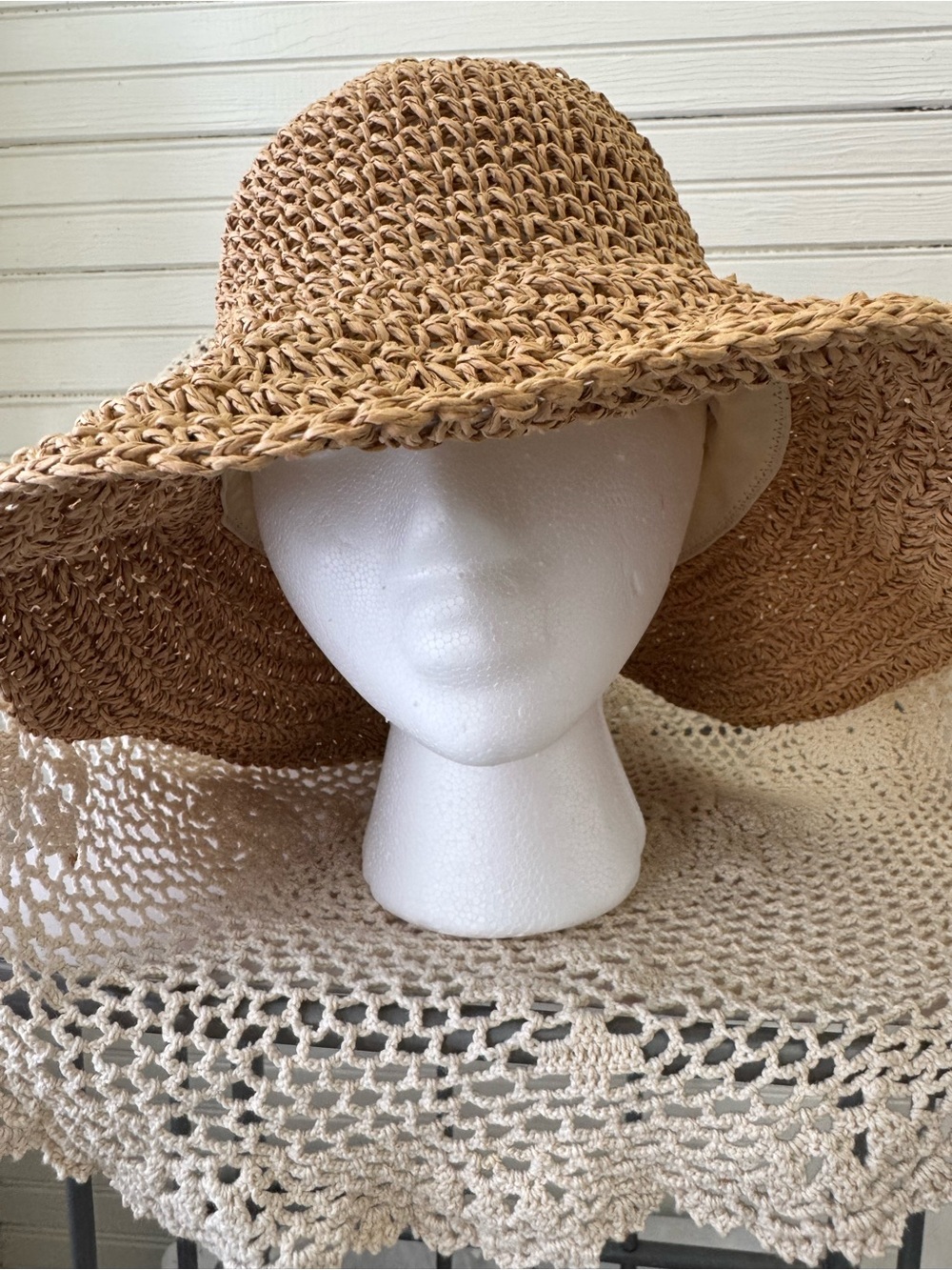 Wide Brim Sun Hat - Tan